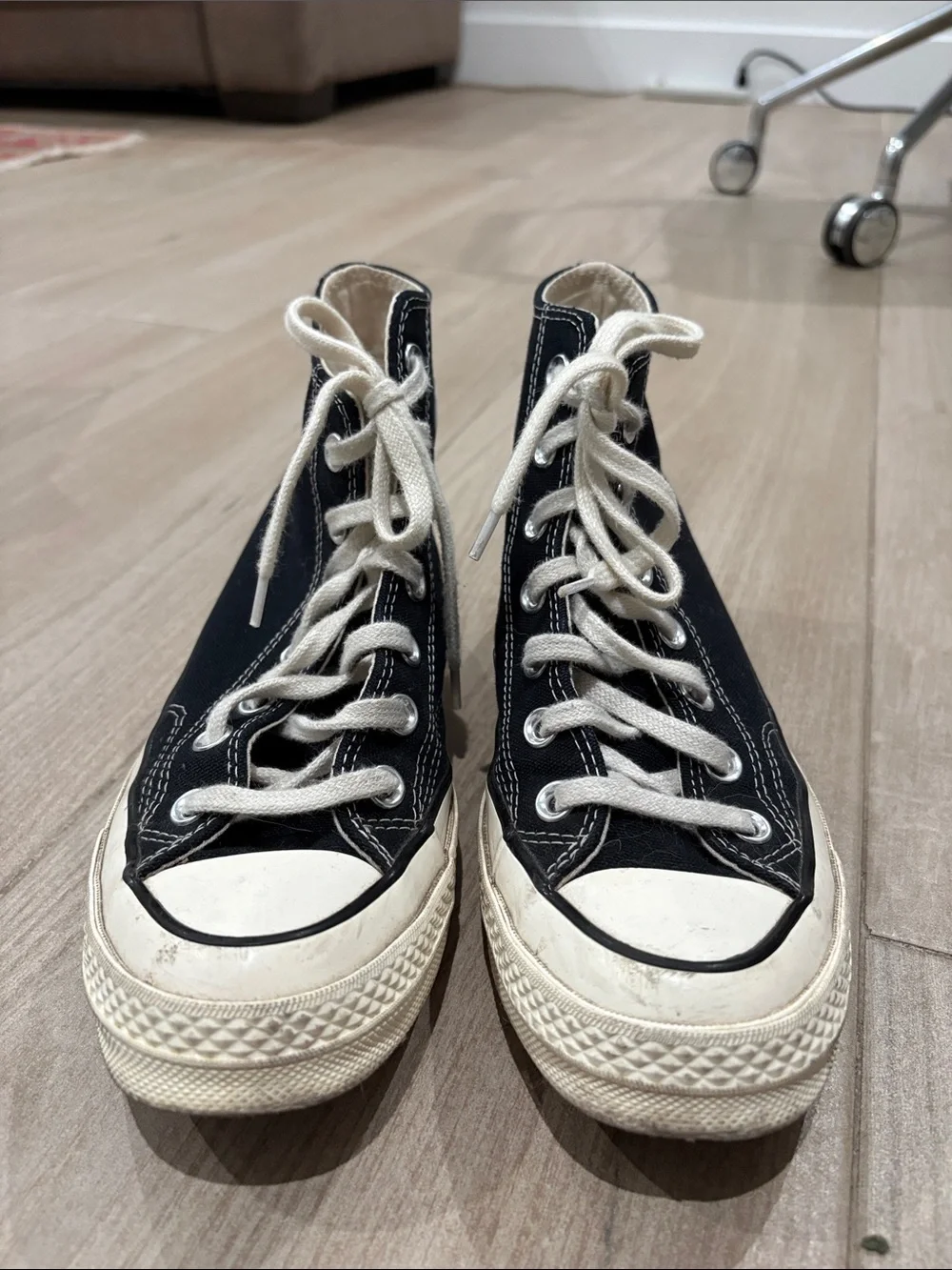 Converse Black and Cream Chuck Taylor All Star High Top Sneakers - Picture 10 of 10